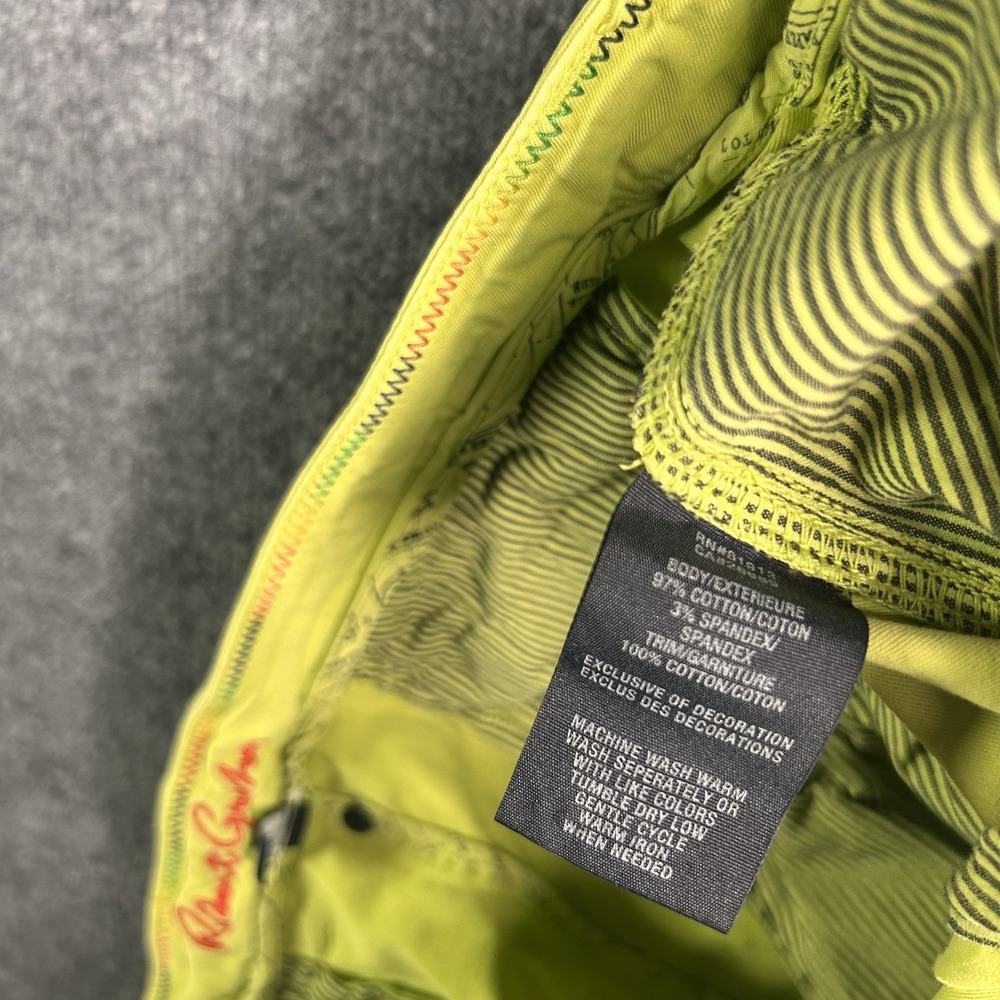 Robert Graham Mens Chino Shorts‎ Neon Green Size 34 - Picture 4 of 14